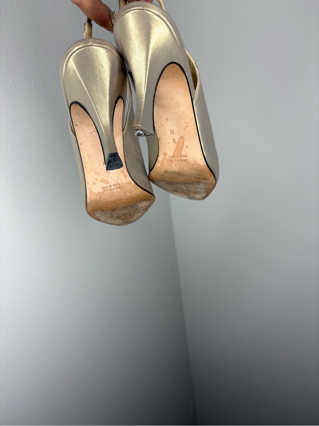 Anne Klein Metallic Gold Slingback Pointed Pumps — image 3 of 5